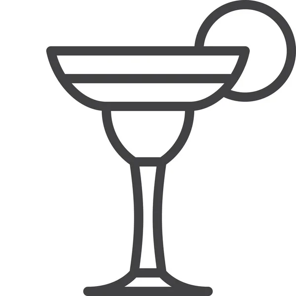 Cocktail Drink Glas Ikon Kategorin Mat Dryck — Stock vektor