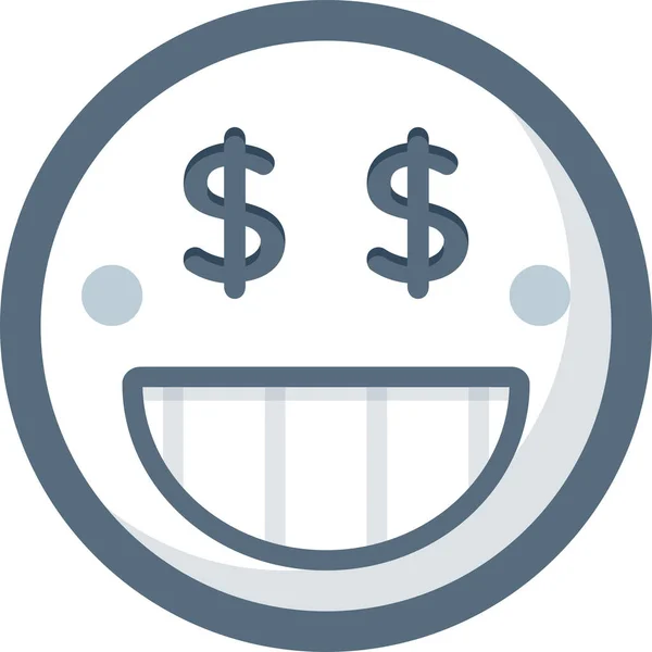 Emoticon Face Chamtivost Icon Filled Outline Style — Stockový vektor