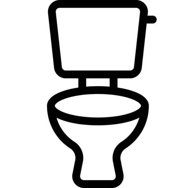 Badkamer Toilet Icoon Outline Stijl — Stockvector