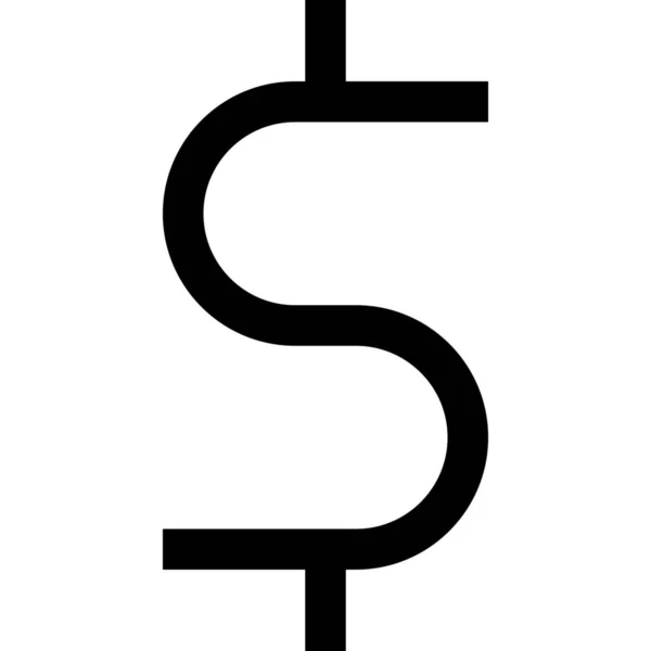 Dolar Icône Signe Argent Dans Style Contour — Image vectorielle