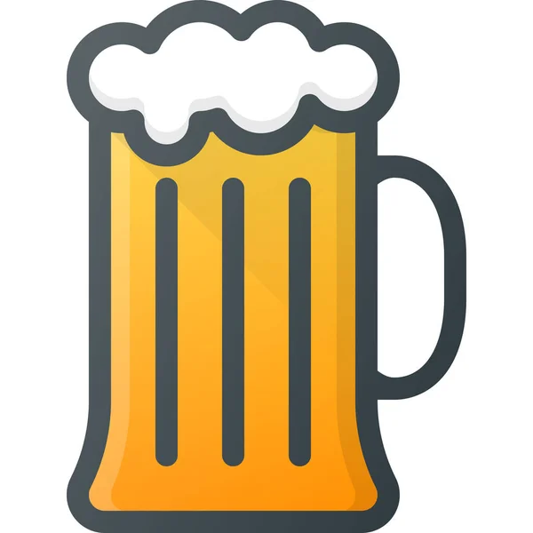 Bier Drink Ikone Abgefüllten Outline Stil — Stockvektor