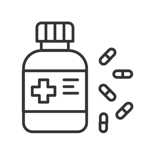 Capsule Médicaments Santé Icône Dans Style Outline — Image vectorielle