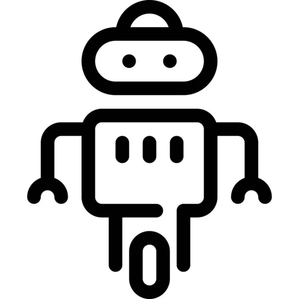 Droid Toekomstige Robot Icoon Outline Stijl — Stockvector