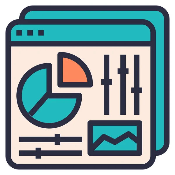 Optimización Datos Seo Icono Estilo Esquema Rellenado — Vector de stock