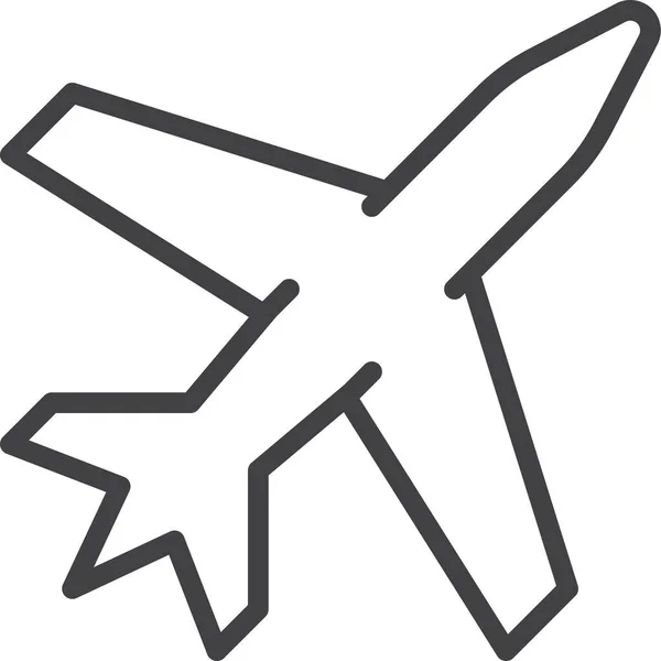 Ikon Pesawat Bandara Dalam Gaya Outline - Stok Vektor