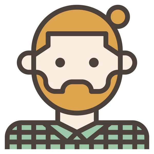 Ícone Facial Pão Barba Estilo Esboço Preenchido — Vetor de Stock