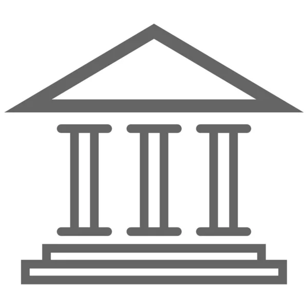 Τράπεζα Εικονίδιο Χρηματοδότηση Νόμισμα Στυλ Περίγραμμα — Διανυσματικό Αρχείο