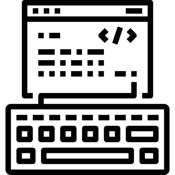 Code Codage Icône Html Dans Style Contour — Image vectorielle