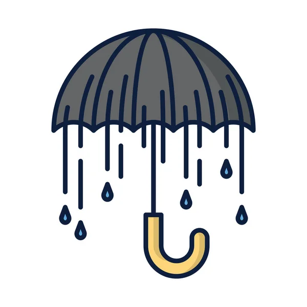 Ομπρέλα Προστασίας Εικονίδιο Βροχής Γεμισμένο Στυλ Περίγραμμα — Διανυσματικό Αρχείο