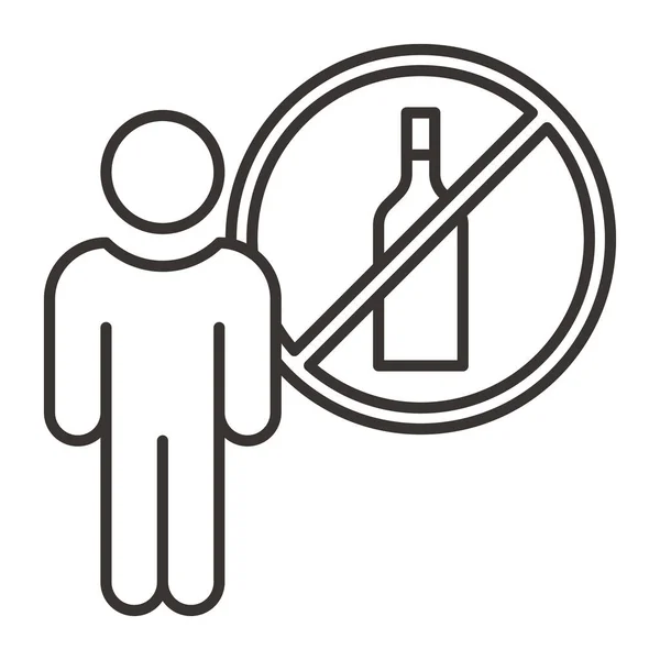 Icono Botella Alcohol Estilo Esquema — Vector de stock