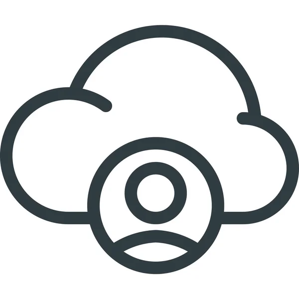 Λογαριασμός Εικονίδιο Cloud Computing Στυλ Περίγραμμα — Διανυσματικό Αρχείο