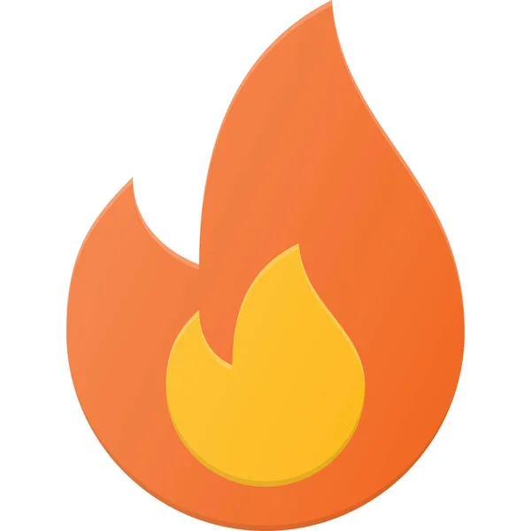 Burn Fire Flame Icon Flat Style — Stock Vector