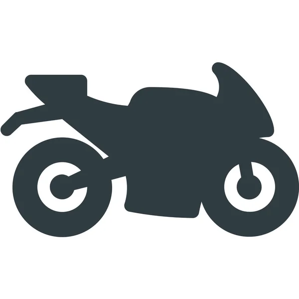 Cykel Motocycle Motor Ikon Fast Stil — Stock vektor
