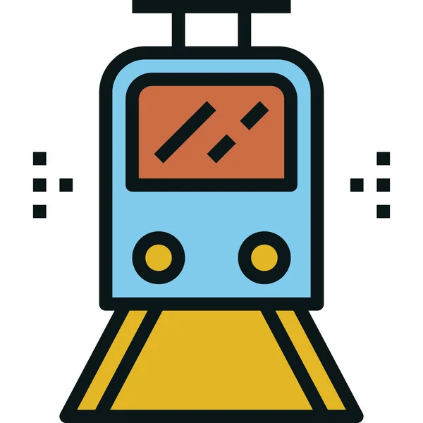 Icono Transporte Del Tren Eléctrico Estilo Contorno Lleno — Vector de stock