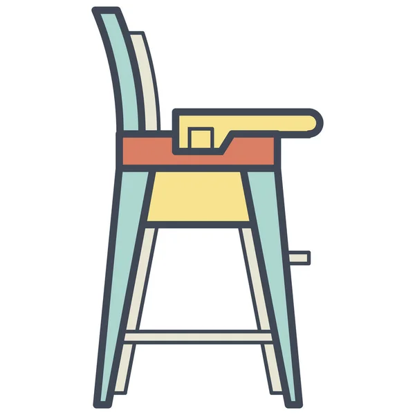 赤ちゃんの椅子の子供のアイコンを記入アウトラインスタイル — ストックベクタ
