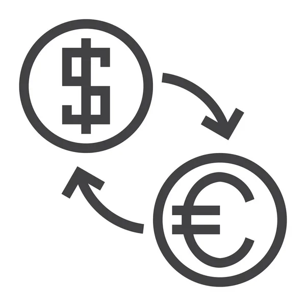 Currency Dollar Euro Icon Outline Style — Stock Vector