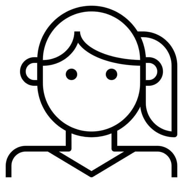 Іконка Аватара Хвіст Жінки Стилі Контур — стоковий вектор