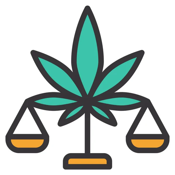 Cannabis Drogas Icono Ilegal Estilo Esquema Lleno — Vector de stock