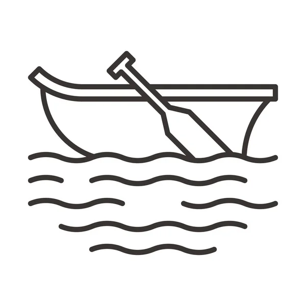 Βάρκα Κρουαζιέρα Λίμνη Εικονίδιο Στυλ Περίγραμμα — Διανυσματικό Αρχείο