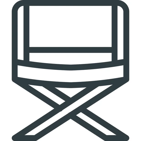 Значок Табірного Крісла Стилі Контур — стоковий вектор