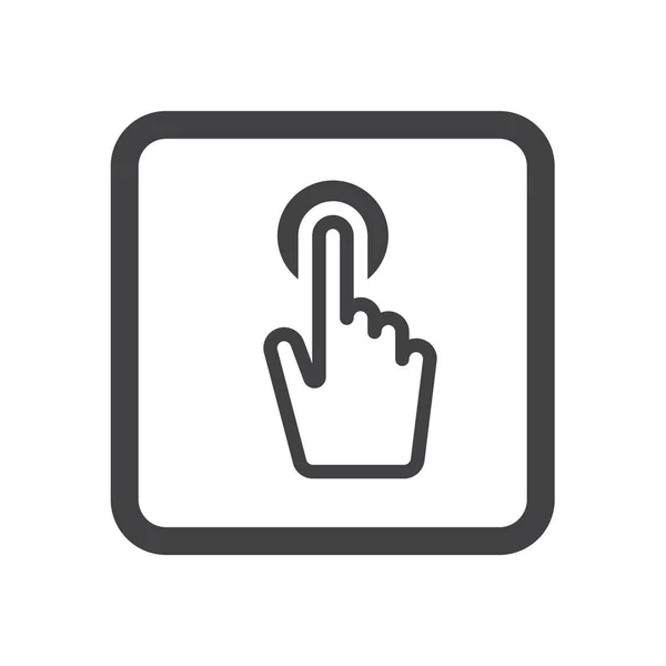 Finger Hand Push Icon Outline Style — Stock Vector
