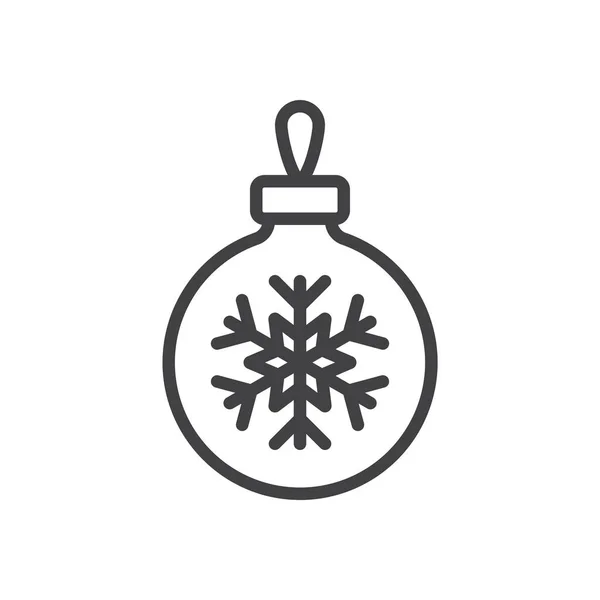 Μπάλα Χριστουγεννιάτικο Δέντρο Εικονίδιο Στυλ Περίγραμμα — Διανυσματικό Αρχείο