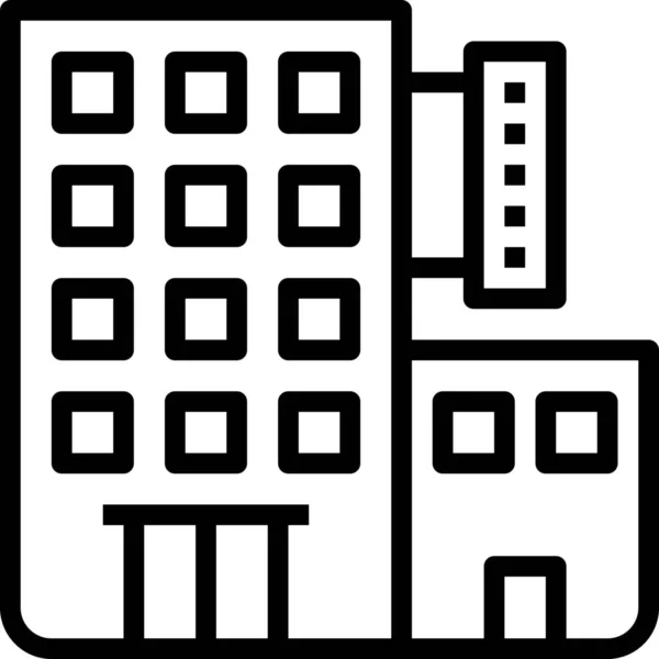 Hotelzimmer Symbol Outline Stil — Stockvektor