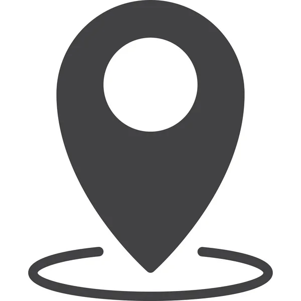 Icono Pin Mapa Ubicación Estilo Sólido — Vector de stock