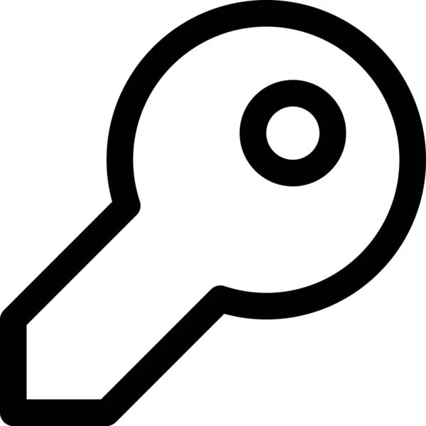 Sleutel Slot Privacy Icoon Outline Stijl — Stockvector