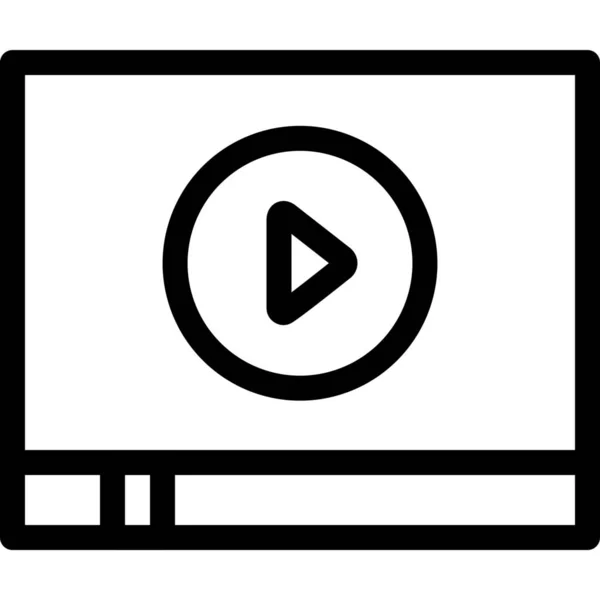 Multimediales Video Icon Outline Stil — Stockvektor