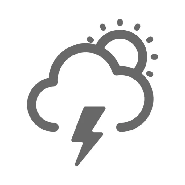 Icono Previsión Nubes Climáticas Estilo Esquema — Vector de stock