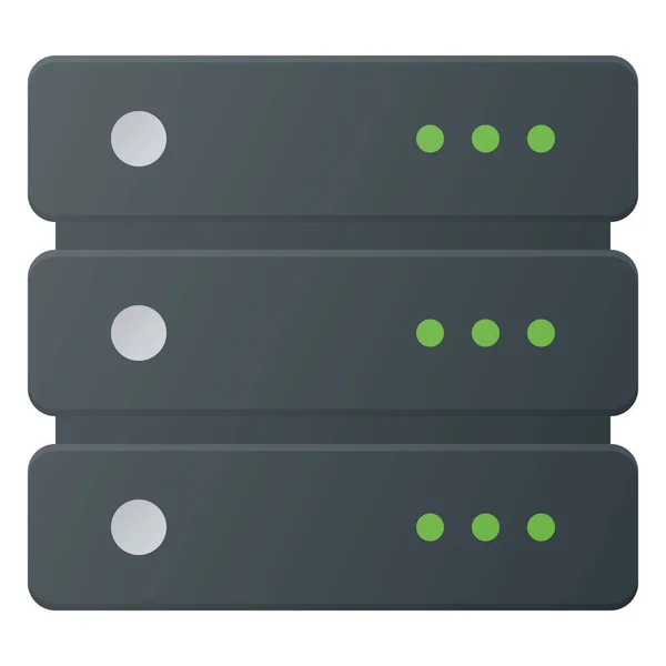 Icona Del Server Del Database Dati Stile Piatto — Vettoriale Stock