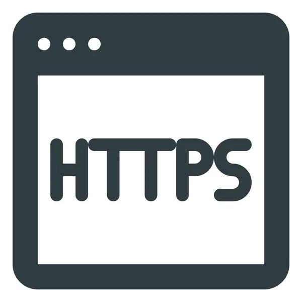 Https Εικονίδιο Δικτύου Στο Διαδίκτυο Στερεό Στυλ — Διανυσματικό Αρχείο