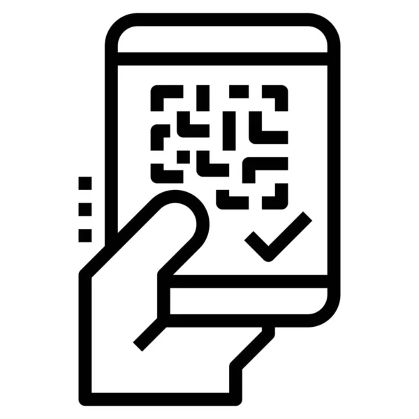 Информация Коде Иконка Мобильного Телефона Стиле Outline — стоковый вектор