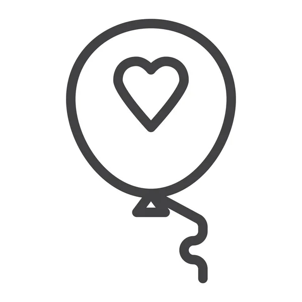 Ícone Coração Decoração Balão Estilo Esboço — Vetor de Stock