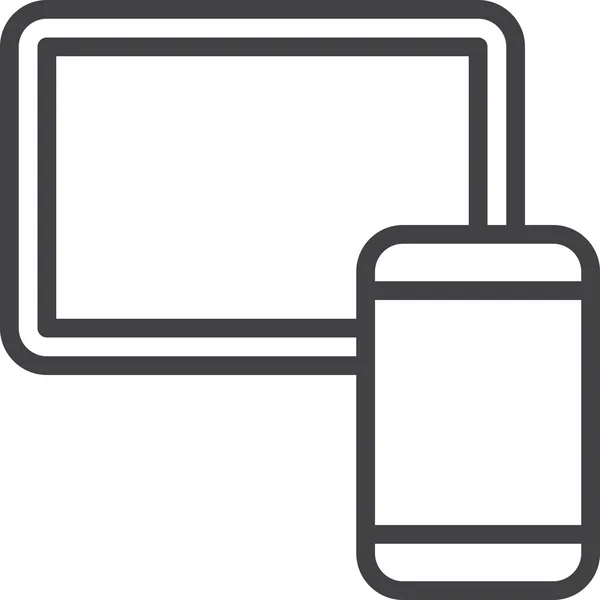 Пристрої Значок Мобільного Смартфона Стилі Контур — стоковий вектор