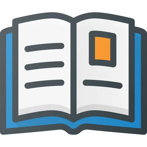 Ikona Obsahu Knihy Stylu Vyplněného Osnovy — Stockový vektor