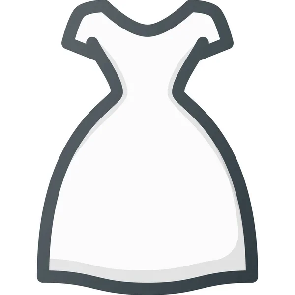 Novia Celebración Vestido Icono Estilo Contorno Lleno — Vector de stock