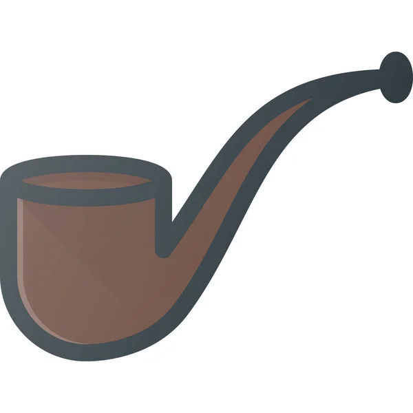 Ikona Dymu Rury Tabaco Stylu Wypełnionego Konturu — Wektor stockowy