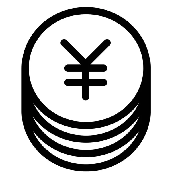 Japanisches Yen Symbol Outline Stil — Stockvektor