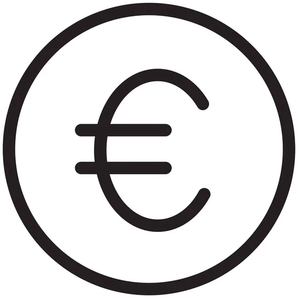 Munt Euro Financiën Icoon Contouren Stijl — Stockvector