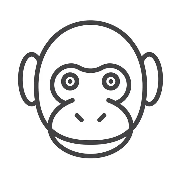 Mono Cara Mono Icono Categoría Animales — Vector de stock