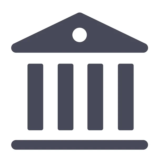 Банківське Будівництво Урядова Ікона Суцільному Стилі — стоковий вектор