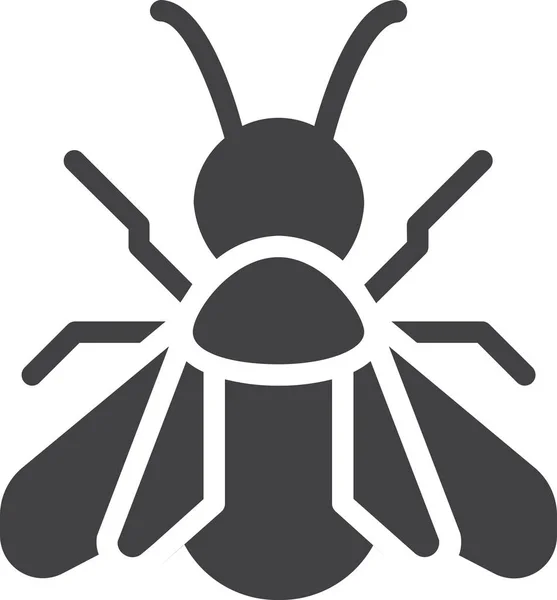 Bijenvlieg Insect Icoon Landbouw Landbouw Tuinieren Categorie — Stockvector