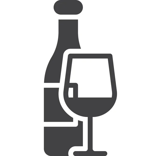 Botella Vino Icono Bebida Categoría Alimentos Bebidas — Archivo Imágenes Vectoriales