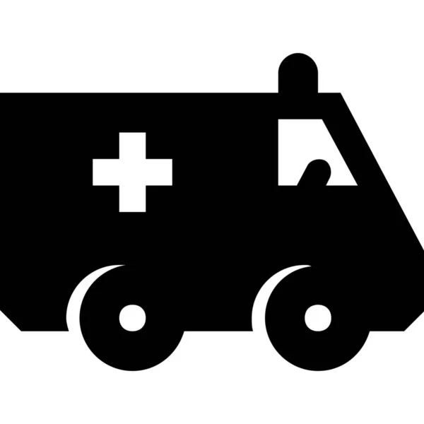 Soccorso Ambulanza Icona Emergenza Stile Solido — Vettoriale Stock