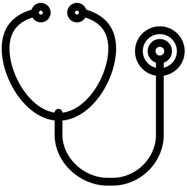 Estetoscopio Médico Hospital Icono Estilo Esquema — Vector de stock