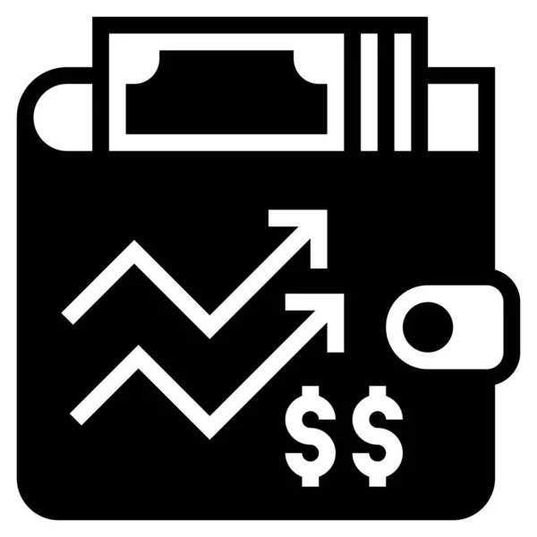 Diagram Finansiella Investeringar Ikon Fast Stil — Stock vektor