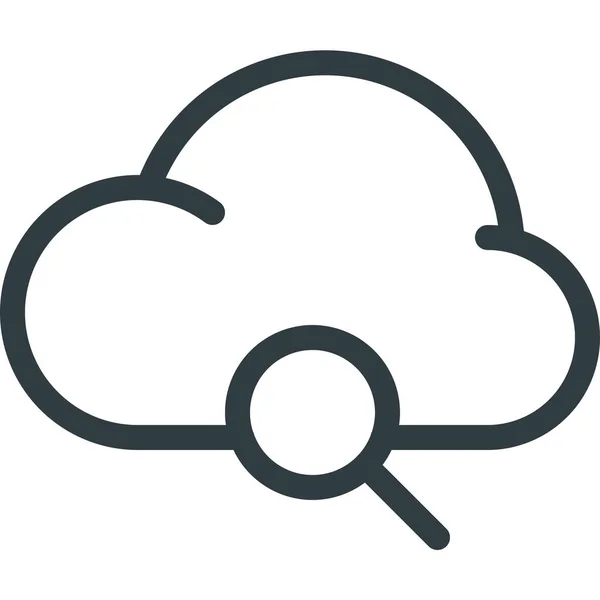 Cloud Computing Icono Búsqueda Estilo Esquema — Archivo Imágenes Vectoriales