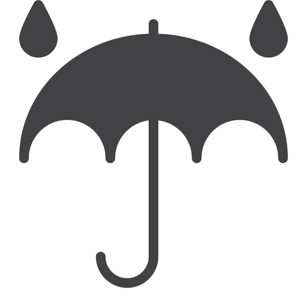 Gota Lluvia Paraguas Lluvioso Icono — Vector de stock